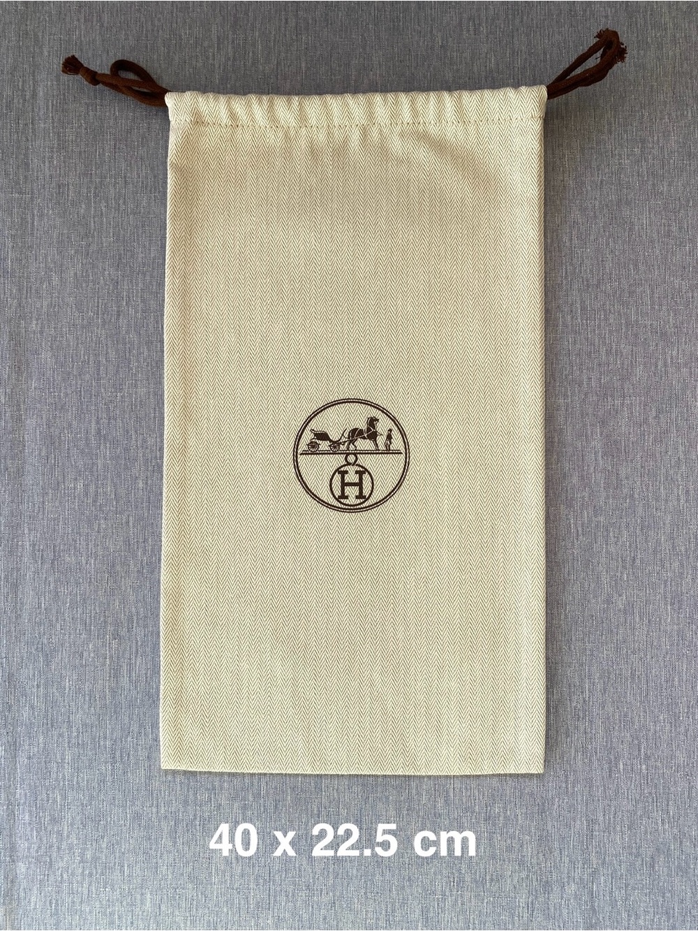 NWOT Authentic Hermès | Drawstring Dust Bag DIY Upcycled Projects Gift Storage